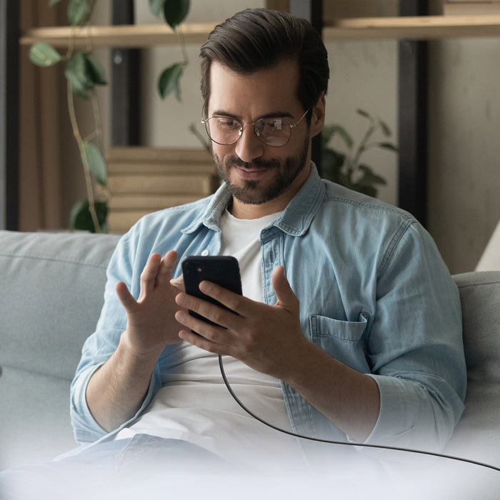 SBS TECABLETISSUETCK USB-C - USB-C 1.5m 60W плетен кабел - черен