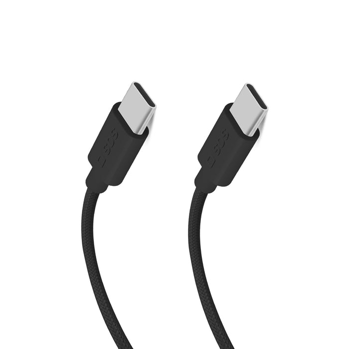 SBS TECABLETISSUETCK USB-C - USB-C 1.5m 60W плетен кабел - черен