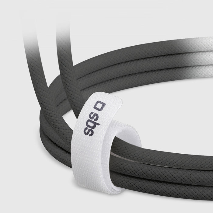 SBS TECABLETISSUETCK USB-C - USB-C 1.5m 60W плетен кабел - черен