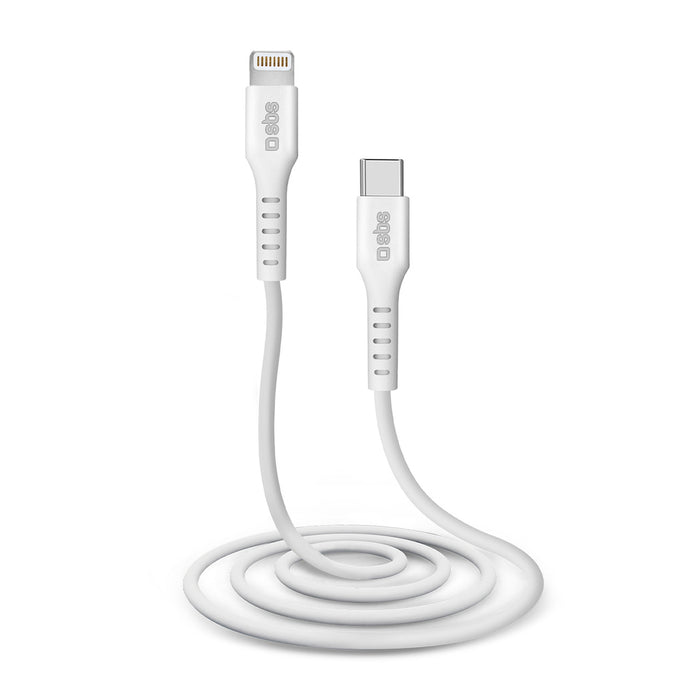 SBS TECABLELIGTC1W USB-C - Lightning Cable MFi Certified, 1m - Бял