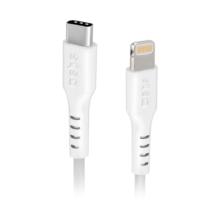 SBS TECABLELIGTC1W USB-C - Lightning Cable MFi Certified, 1m - Бял