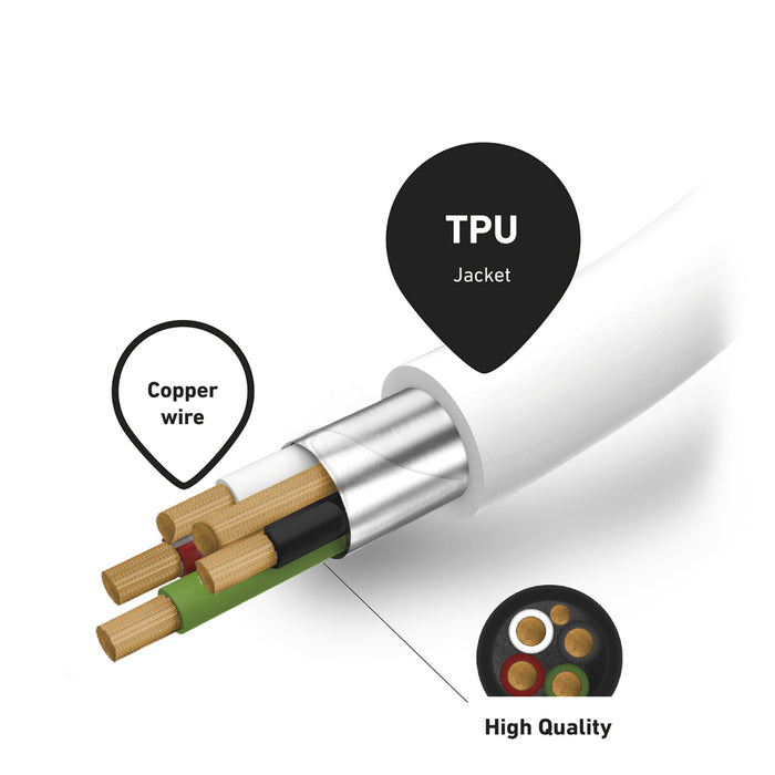SBS TECABLELIGTC1W USB-C - Lightning Cable MFi Certified, 1m - Бял