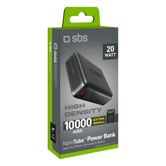 Преносима батерия Powerbank SBS TEBB10000HDPD20K 10000 mAh с Power Delivery - черен