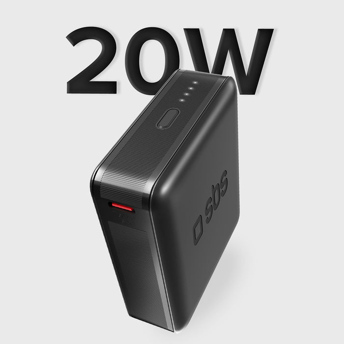 Преносима батерия Powerbank SBS TEBB10000HDPD20K 10000 mAh с Power Delivery - черен