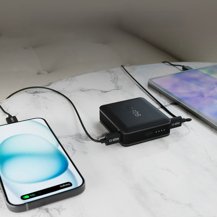 Преносима батерия Powerbank SBS TEBB10000HDPD20K 10000 mAh с Power Delivery - черен