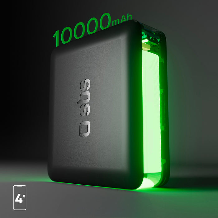 Преносима батерия Powerbank SBS TEBB10000HDPD20K 10000 mAh с Power Delivery - черен