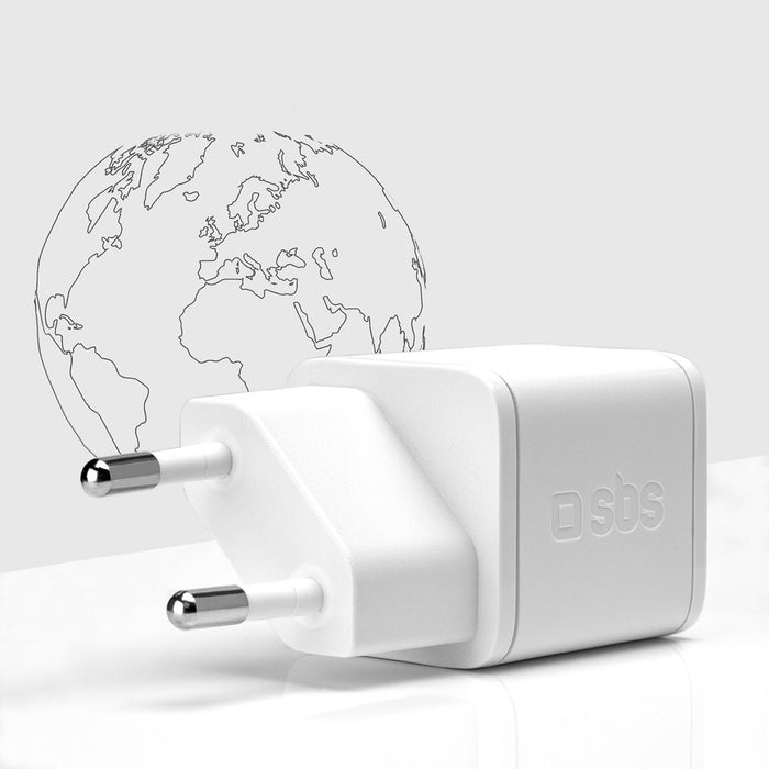 SBS TETRGAN1C20W 20W GaN стенно зарядно устройство с мощност - бяло