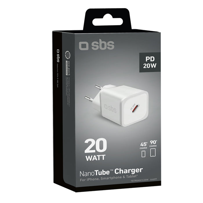 SBS TETRGAN1C20W 20W GaN стенно зарядно устройство с мощност - бяло