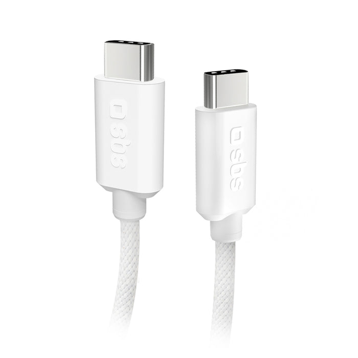 SBS TECABLETISSUETCCG USB-C - USB-C 1.5m 60W плетен кабел - сив