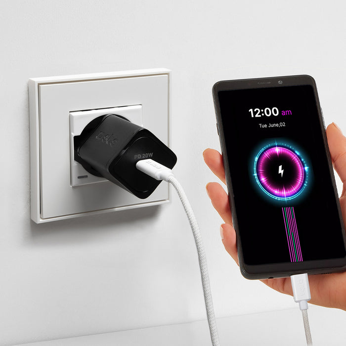 SBS TECABLETISSUETCCG USB-C - USB-C 1.5m 60W плетен кабел - сив