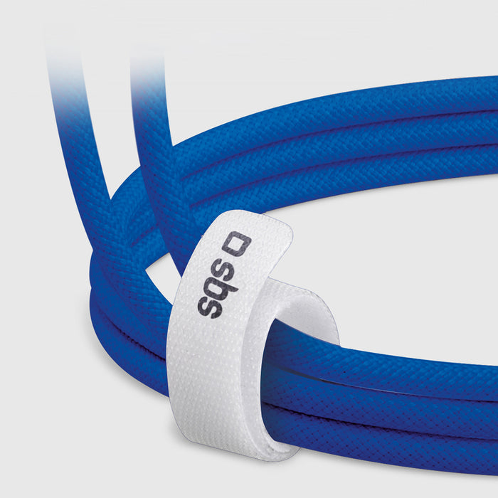 SBS TECABLETISSUETCCB USB-C - USB-C 1.5m 60W плетен кабел - син