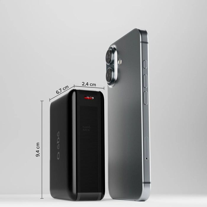 Преносима батерия Powerbank SBS 20000mAh 65W PD AFC USB-C USB-A за лаптоп, таблет, смартфон - черен