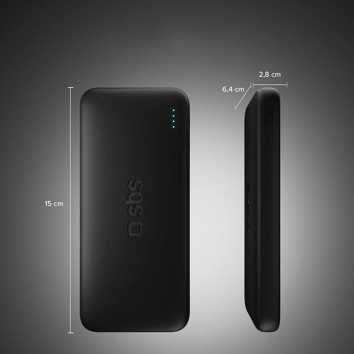 SBS Infinity Преносима батерия Powerbank 20000mAh 10W LiFePo₄ USB-A USB-C - черен