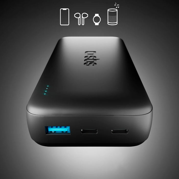 SBS Infinity Преносима батерия Powerbank 20000mAh 10W LiFePo₄ USB-A USB-C - черен