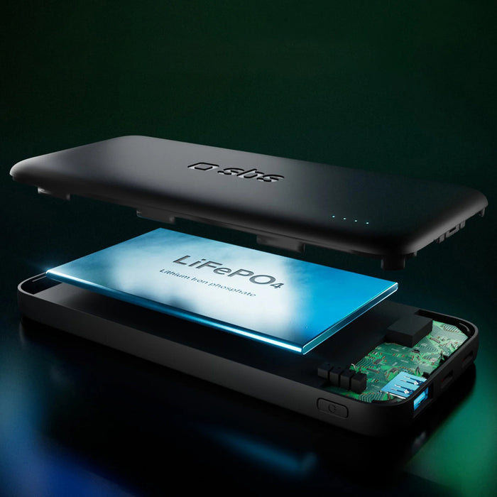SBS Infinity Преносима батерия Powerbank 10000mAh 10W LiFePo₄ USB-A USB-C - черен