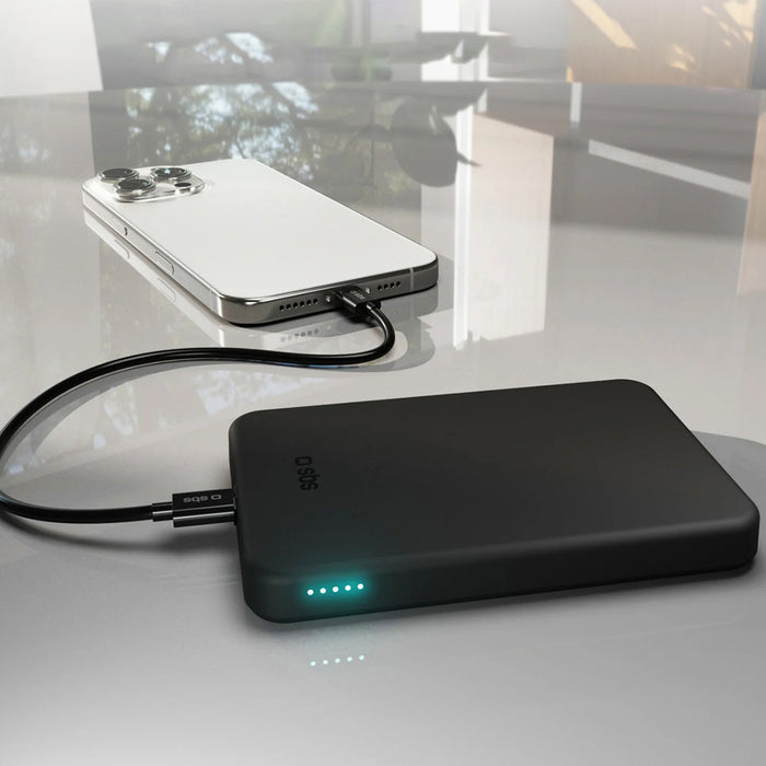 SBS Mag Power Qi2 5000 mAh Преносима батерия Powerbank, съвместим с MagSafe - черен
