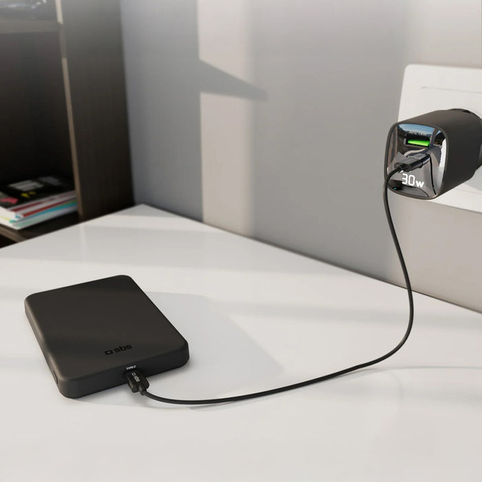 SBS Mag Power Qi2 5000 mAh Преносима батерия Powerbank, съвместим с MagSafe - черен