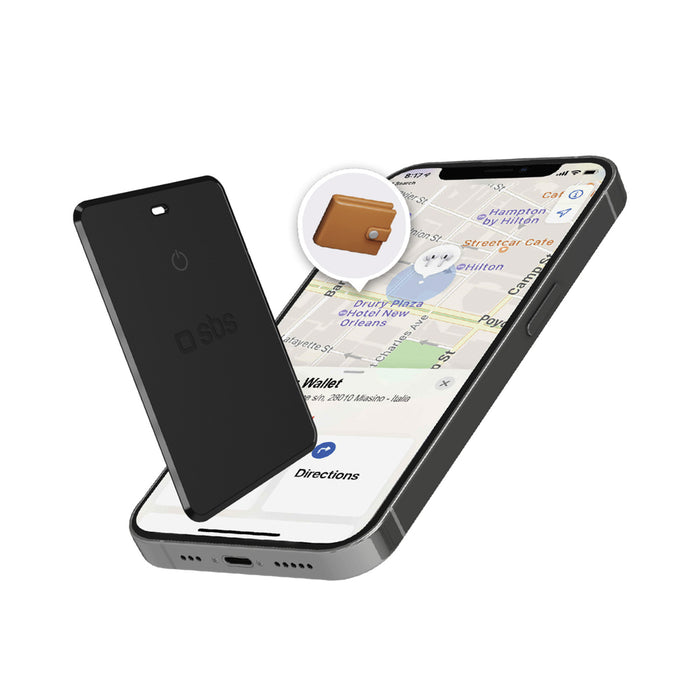 SBS Track My Card Ultra-Thin универсален локатор за iOS и Android - черен