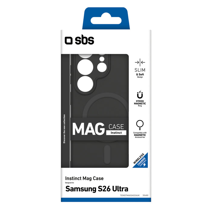 Калъф SBS Instinct Mag за Samsung Galaxy S26 Ultra, съвместим с MagSafe - черен