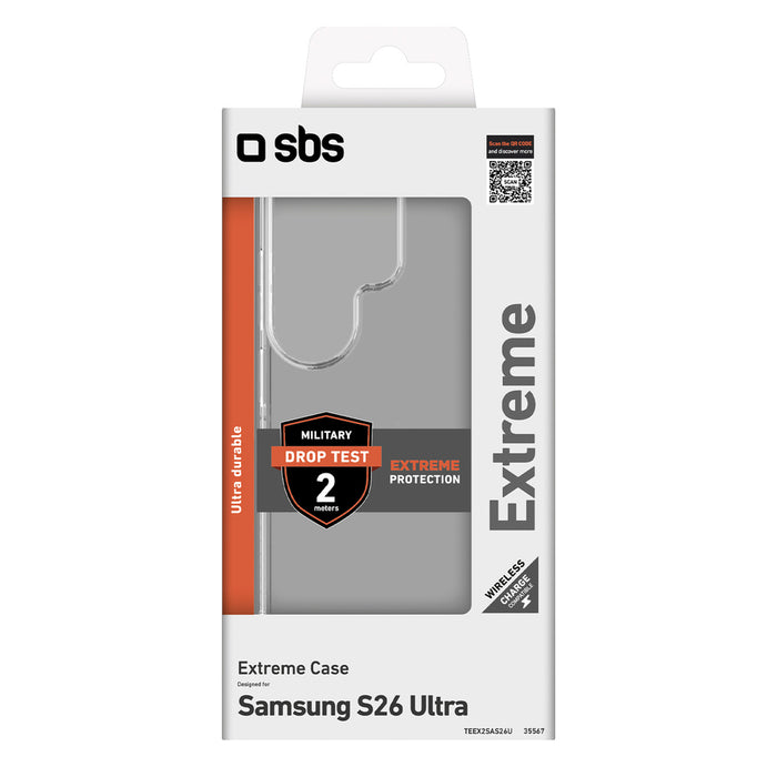 Калъф SBS Extreme X2 за Samsung Galaxy S26 Ultra - прозрачен