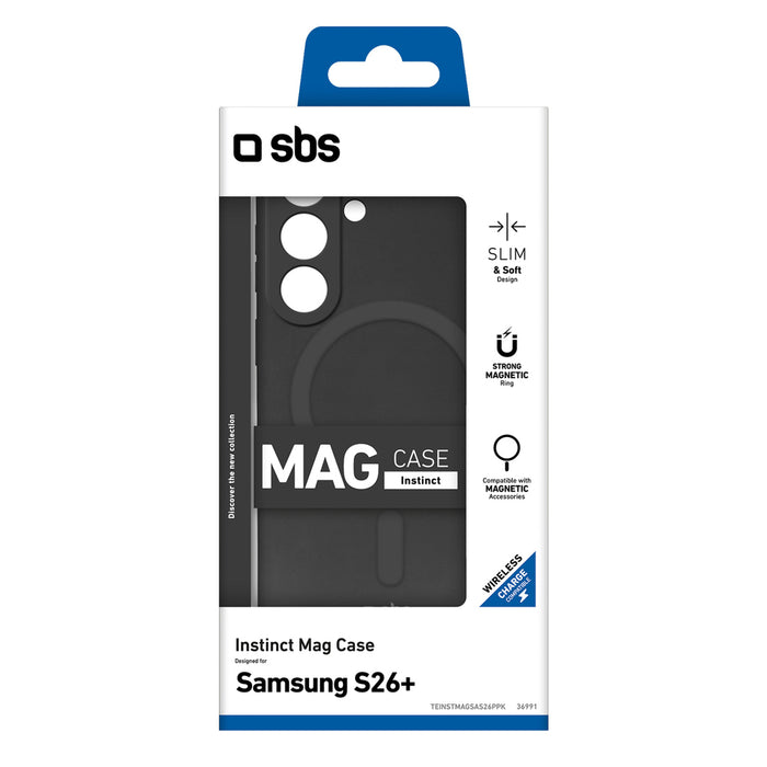 Калъф SBS Instinct Mag за Samsung Galaxy S26 Plus, съвместим с MagSafe - черен