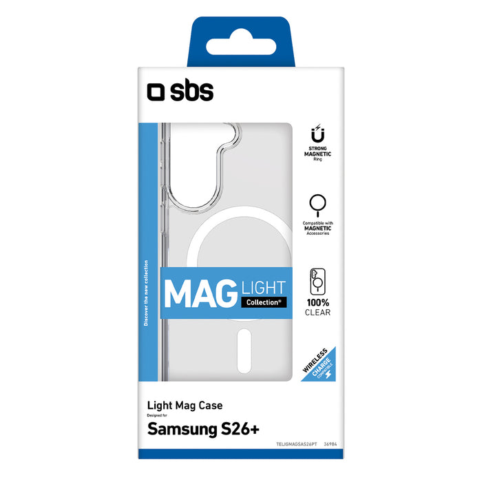 Калъф SBS Light Mag за Samsung Galaxy S26 Plus, съвместим с MagSafe - прозрачен