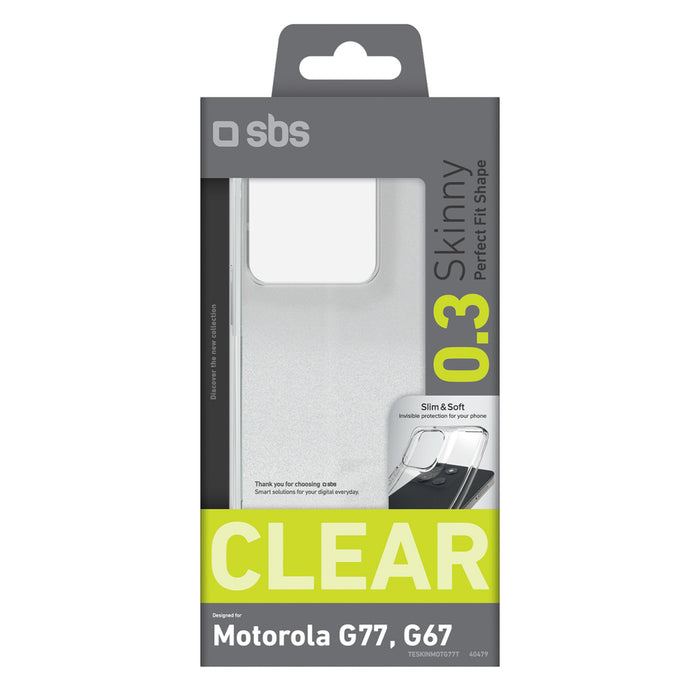 SBS Skinny калъф за Motorola Moto G77 - прозрачен