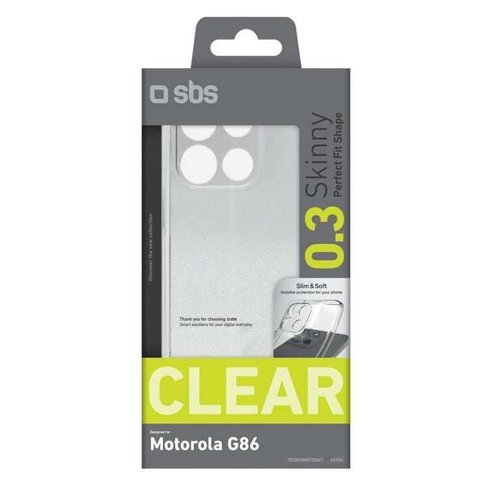 SBS Skinny калъф за Motorola Moto G86 - прозрачен