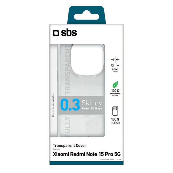 SBS Skinny Cover за Xiaomi Redmi Note 15 Pro - прозрачен