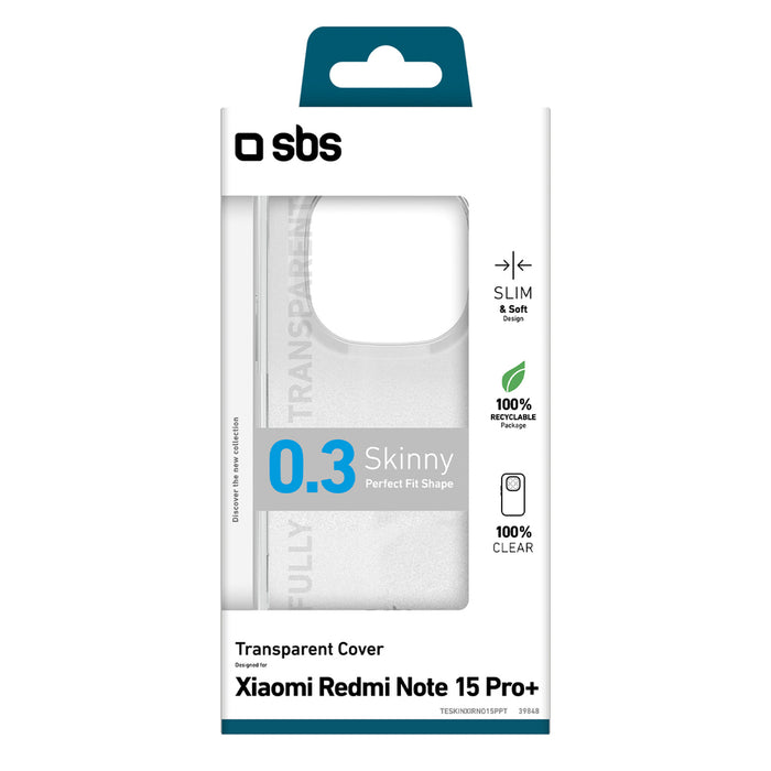 SBS Skinny Cover за Xiaomi Redmi Note 15 Pro+ - прозрачен