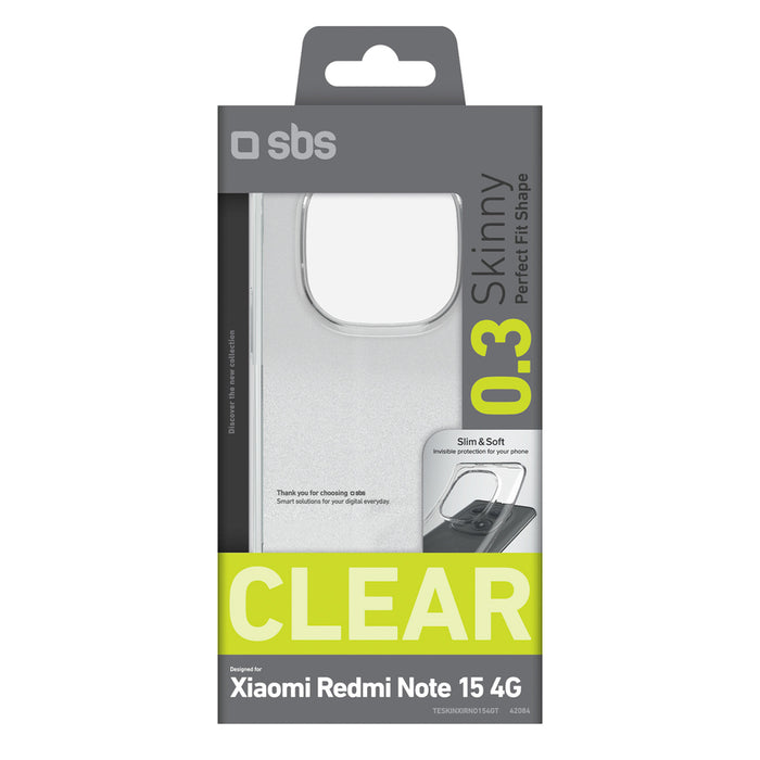 SBS Skinny Cover за Xiaomi Redmi Note 15 4G - прозрачен