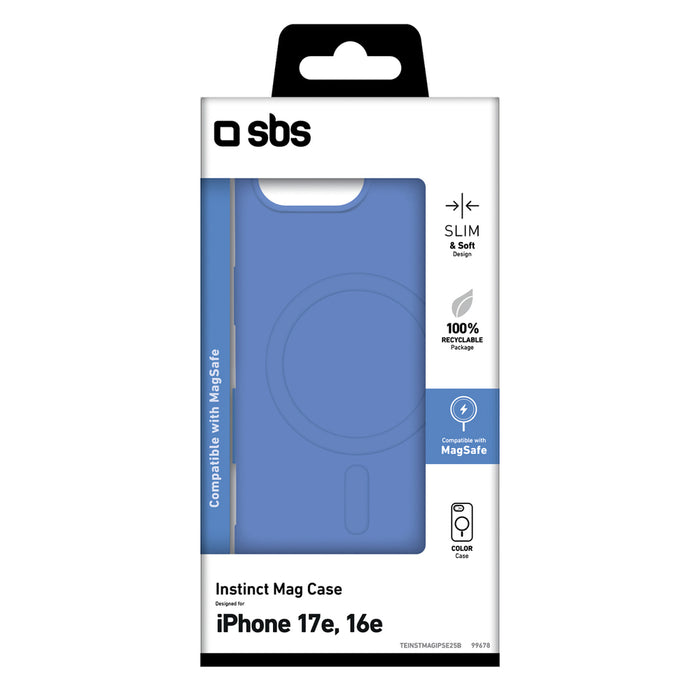 Калъф SBS Instinct Mag за iPhone 16e / 17e, съвместим с MagSafe - син