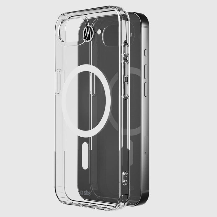 SBS Cover Light Mag Защитен калъф за iPhone 16e / 17e, съвместим с MagSafe - прозрачен