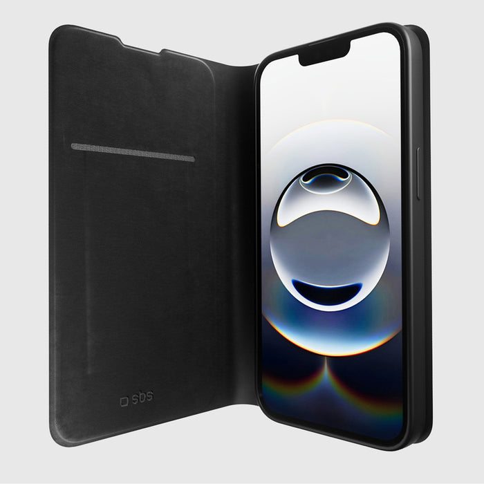 SBS Калъф-портфейл Smooth за iPhone 16e / 17e с капак - черен