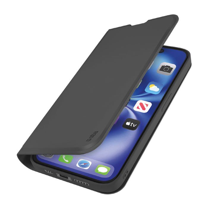 SBS Калъф-портфейл Smooth за iPhone 16e / 17e с капак - черен