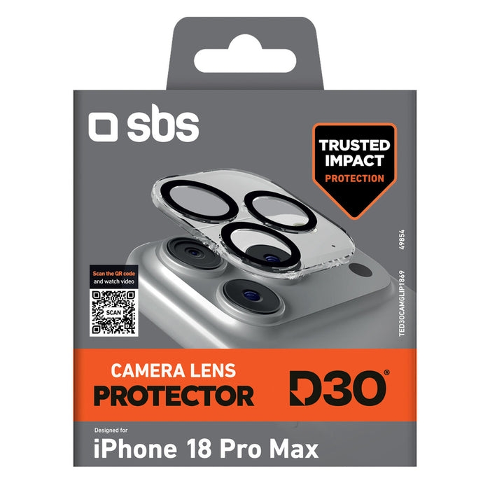 Протектор за обектив на камера SBS D3O за iPhone 18 Pro Max