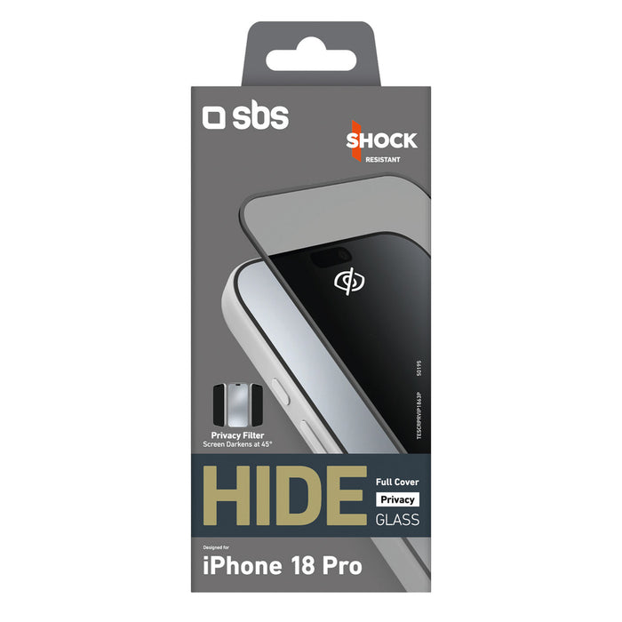 SBS Hide пълно покритие за неприкосновеност на зрението за iPhone 18 Pro 0.33 мм