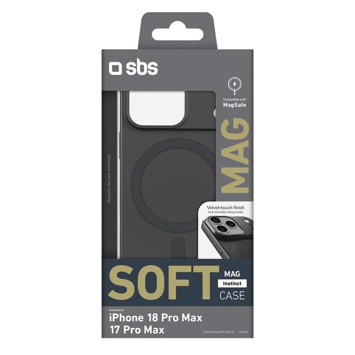 Калъф SBS Instinct Mag за iPhone 18 Pro Max / 17 Pro Max, съвместим с MagSafe - черен