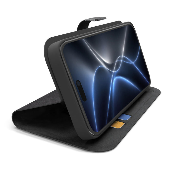 SBS Wallet Smart Case за iPhone 18 Pro с портфейл и стойка - черен