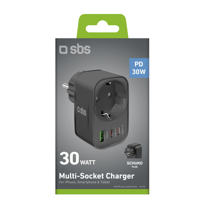 Разклонител SBS 99098 2XUSB-C 1XUSB-A