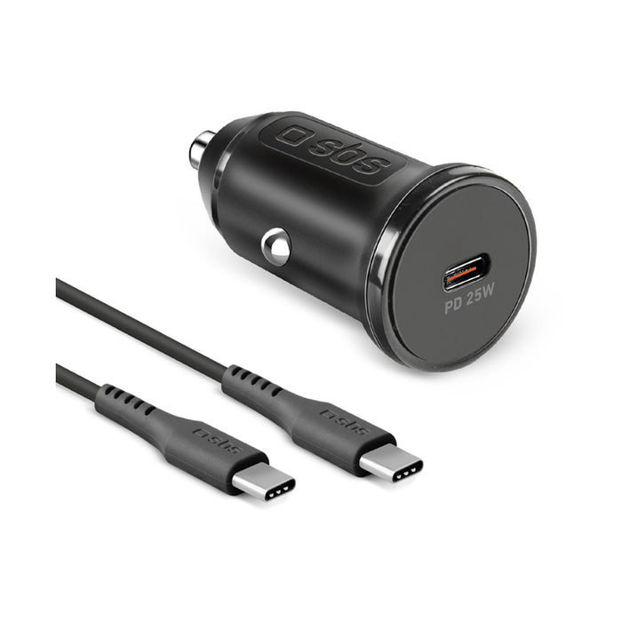 ЗАРЯДНО 12V SBS 25W PD USB-C+кабел 34709