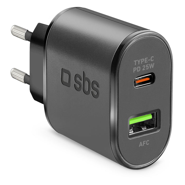 ЗАРЯДНО 220V SBS 25W PD USB-C+A 29074