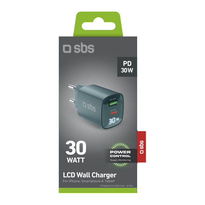 ЗАРЯДНО 220V SBS 30W PD USB-C+A Bl 81505