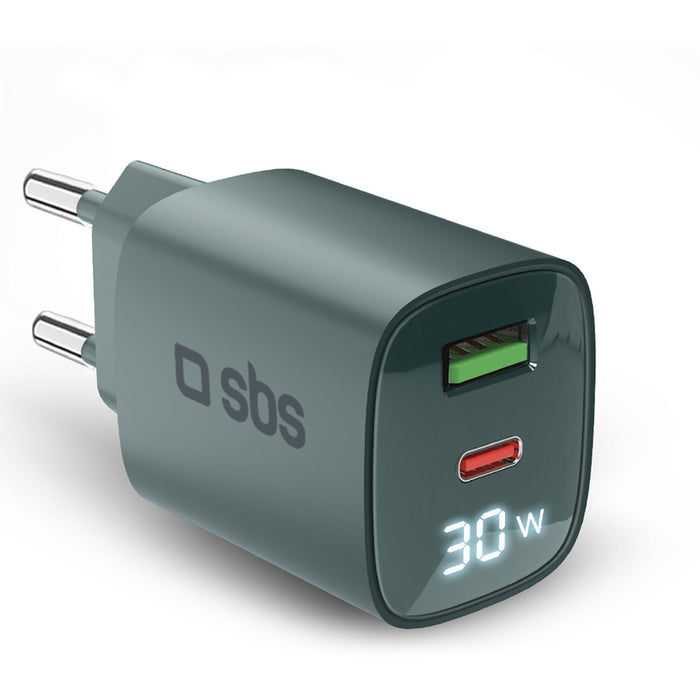 ЗАРЯДНО 220V SBS 30W PD USB-C+A Bl 81505
