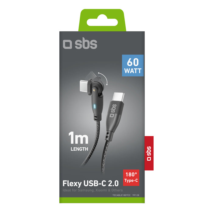 КАБЕЛ SBS USB-C 2.0 60W Flexy 1 m 180* B