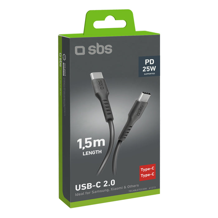 КАБЕЛ SBS USB-C 2.0 25W 1.5 m BK 61213