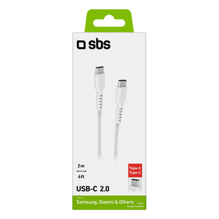 КАБЕЛ SBS USB-C 2.0 25W 2 m White 34679