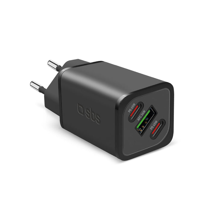 Зарядно устройство за лаптоп SBS 65W 220V PD GaN 2xC+A 43893