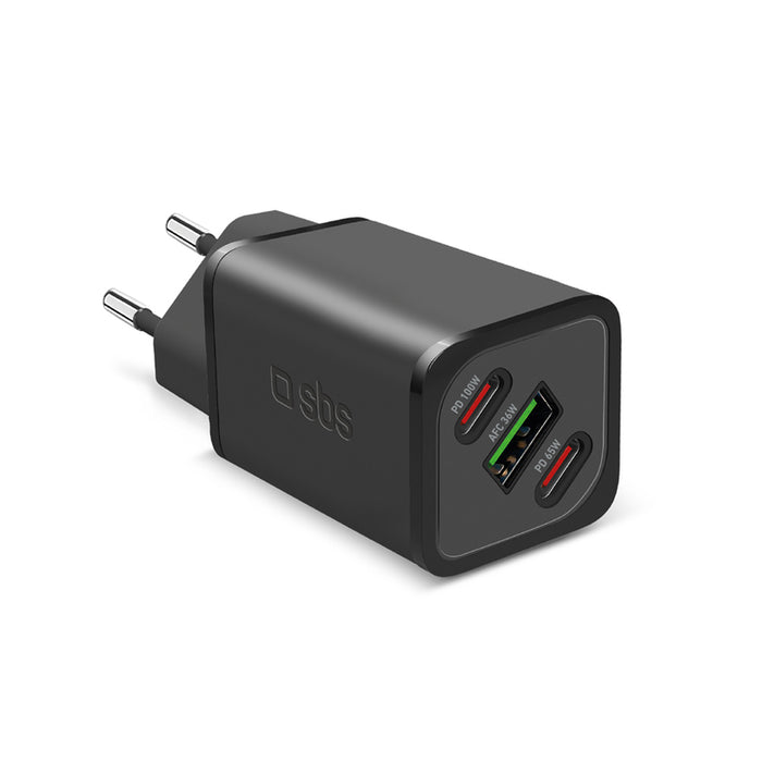 Зарядно устройство за лаптоп SBS 100W 220V PD GaN 2xC+A 47822
