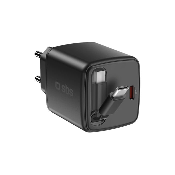 ЗАРЯДНО 220V SBS 45W PD USB-C ROLL 21157